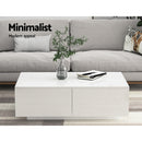 Artiss Coffee Table 4 Drawers White Trevi-3