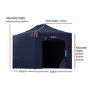 Instahut Gazebo 3x4.5 Pop Up Marquee Folding Tent Wedding Gazebos Camping Outdoor Shade Canopy Navy-2