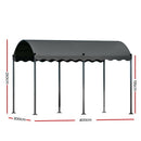 Instahut Gazebo Marquee 4x3m Outdoor Event Wedding Tent Camping Party Shade Iron Art Canopy Grey-2