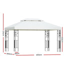 Instahut Gazebo 4x3m Marquee Outdoor Wedding Party Event Tent Home Iron Art Shade White-2
