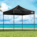 Instahut Gazebo Pop Up Marquee 3x3 Folding 500D Wedding Tent Base Pod Black-7