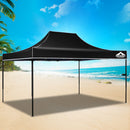 Instahut Gazebo Pop Up Marquee 3x4.5 Folding Tent 500D Wedding Camping Black-7