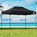 Instahut Gazebo Pop Up Marquee 3x4.5 Folding Tent 500D Wedding Camping Black-8