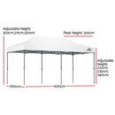 Instahut Gazebo Pop Up Marquee 3x6 Folding Tent Wedding 500D Oxford Fabric White-2