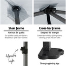 Instahut Gazebo Pop Up Marquee 3x6 Folding 500D Wedding Tent Base Pod White-4