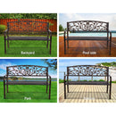 Gardeon Outdoor Garden Bench Seat Steel Outdoor Furniture 3 Seater Park Bronze-6