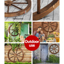 Gardeon Garden Decor Outdoor Ornament 2X Wooden Wagon Wheel-6