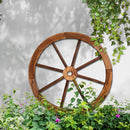 Gardeon Garden Decor Outdoor Ornament Wooden Wagon Wheel-8