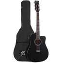 Alpha 42 Inch Acoustic Guitar 12 Strings w/ Equaliser Electric Output Jack Black-1