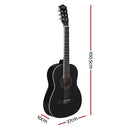Alpha 39 Inch Classical Guitar Wooden Body Nylon String Beginner Gift Black-2