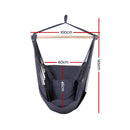 Gardeon Hammock Chair Outdoor Camping Hanging Hammocks Cushion Pillow Grey-2