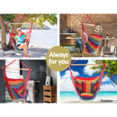 Gardeon Hammock Chair Outdoor Camping Hanging Hammocks Cushion Pillow Rainbow-3