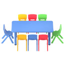 Keezi 9PCS Kids Table and Chairs Set Children Study Desk Furniture Plastic 8 Chairs-3