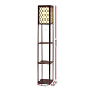 Artiss Floor Lamp 3 Tier Shelf Storage LED Light Stand Home Room Pattern Brown-2