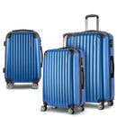Wanderlite Luggage Set 3pc 20" 24" 28" Suitcase Hardcase Trolley Travel Blue-1