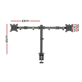 Artiss Monitor Arm Dual Desk Mount Screen Bracket Holder - 0