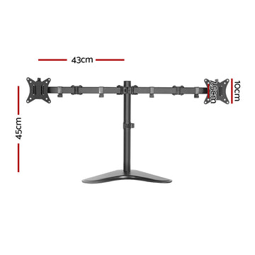 Artiss Monitor Arm Stand Dual Black - 0