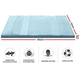 Giselle Bedding Memory Foam Mattress Topper 7-Zone 8cm Double - 0