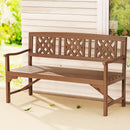 Gardeon Outdoor Garden Bench Wooden Chair 3 Seat Patio Furniture Lounge Natural-7