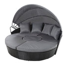 Gardeon Sun Lounge Setting Wicker Lounger Day Bed Patio Outdoor Furniture Black-1