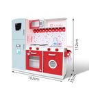 Keezi Kids Kitchen Play Set Wooden Pretend Toys Cooking Children Fridge Oven Red-7