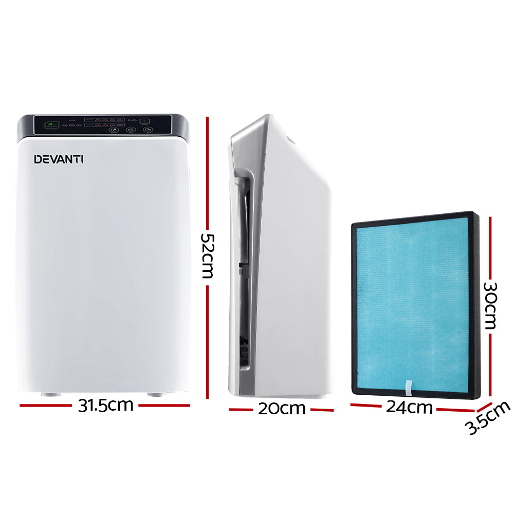 Devanti Air Purifier 4 Stage HEPA w/Replacement Filter - 0