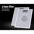 Devanti 600mm Range Hood 60cm Rangehood Black-4