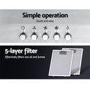 Devanti 600mm Range Hood 60cm Rangehood Stainless Steel-5