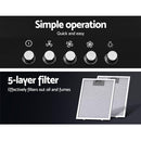 Devanti 900mm Range Hood 90cm Rangehood Black-4