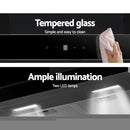 Devanti 600mm Range Hood 60cm Rangehood Glass Stainless Steel-6