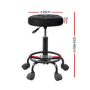 Artiss Salon Stool Round Swivel Chairs Black-2