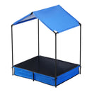 Keezi Kids Sandpit Metal Sandbox Sand Pit with Canopy Cover Outdoor Toys 120cm-1