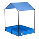 Keezi Kids Sandpit Metal Sandbox Sand Pit with Canopy Cover Outdoor Toys 120cm-4