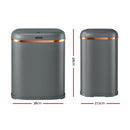 Devanti 38L Motion Sensor Bin Rubbish Automatic Grey-2