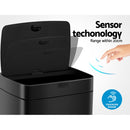 Devanti 45L Motion Sensor Bin Rubbish Automatic Black-4