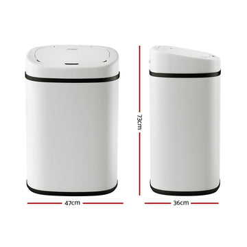 Devanti 82L Motion Sensor Bin Rubbish Automatic White - 0