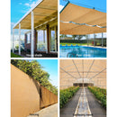 Instahut 90% Shade Cloth 3.66x10m Shadecloth Sail Heavy Duty Beige-4