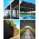 Instahut 30% Shade Cloth 3.66x30m Shadecloth Wide Heavy Duty Black-4