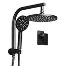 Cefito 9'' Rain Shower Head Set Handheld Round High Pressure Mixer Tap Black-1