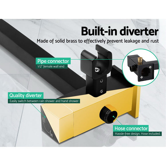 Cefito 8'' Rain Shower Head Set Handheld Square High Pressure Mixer Tap Black