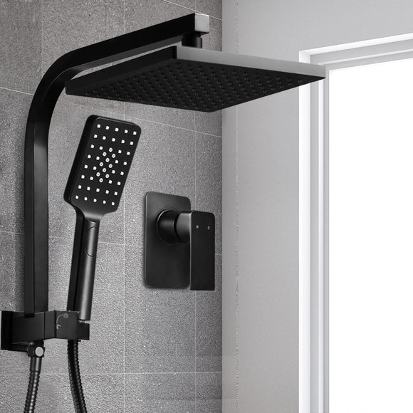 Cefito 8'' Rain Shower Head Set Handheld Square High Pressure Mixer Tap Black