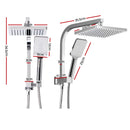 Cefito 8'' Rain Shower Head Set Handheld Square High Pressure Chrome-2