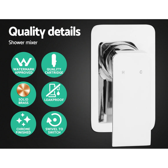 Cefito 8'' Rain Shower Head Set Handheld Square High Pressure Mixer Tap Chrome