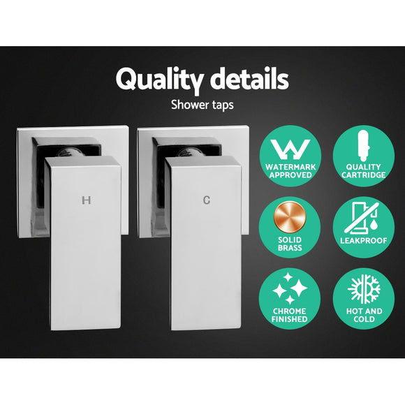 Cefito 8'' Rain Shower Head Set Handheld Square High Pressure wins Tap�Chrome