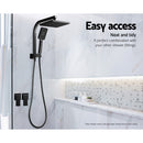 Cefito Shower Twins Tap Wall Bath Taps Brass Hot Cold Basin Bathroom Black-7