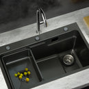 Cefito Kitchen Sink 75X45CM Stainless Steel Basin Single Bowl Drain Part Black-8