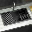 Cefito Kitchen Sink 70X45CM Stainless Steel Single Bowl Drain Rack Basket Black-7