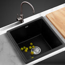 Cefito Stone Kitchen Sink 450X450MM Granite Under/Topmount Basin Bowl Laundry Black-7