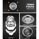 Cefito Kitchen Sink Stone Sink Granite Laundry Basin Double Bowl 116x49cm Black-6