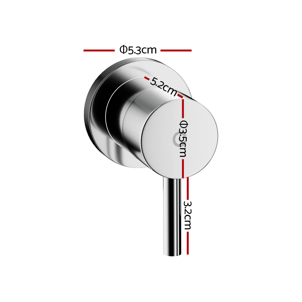 Cefito Basin Twin Tap Wall Round Brass Faucet Shower Bathtub Chrome - 0